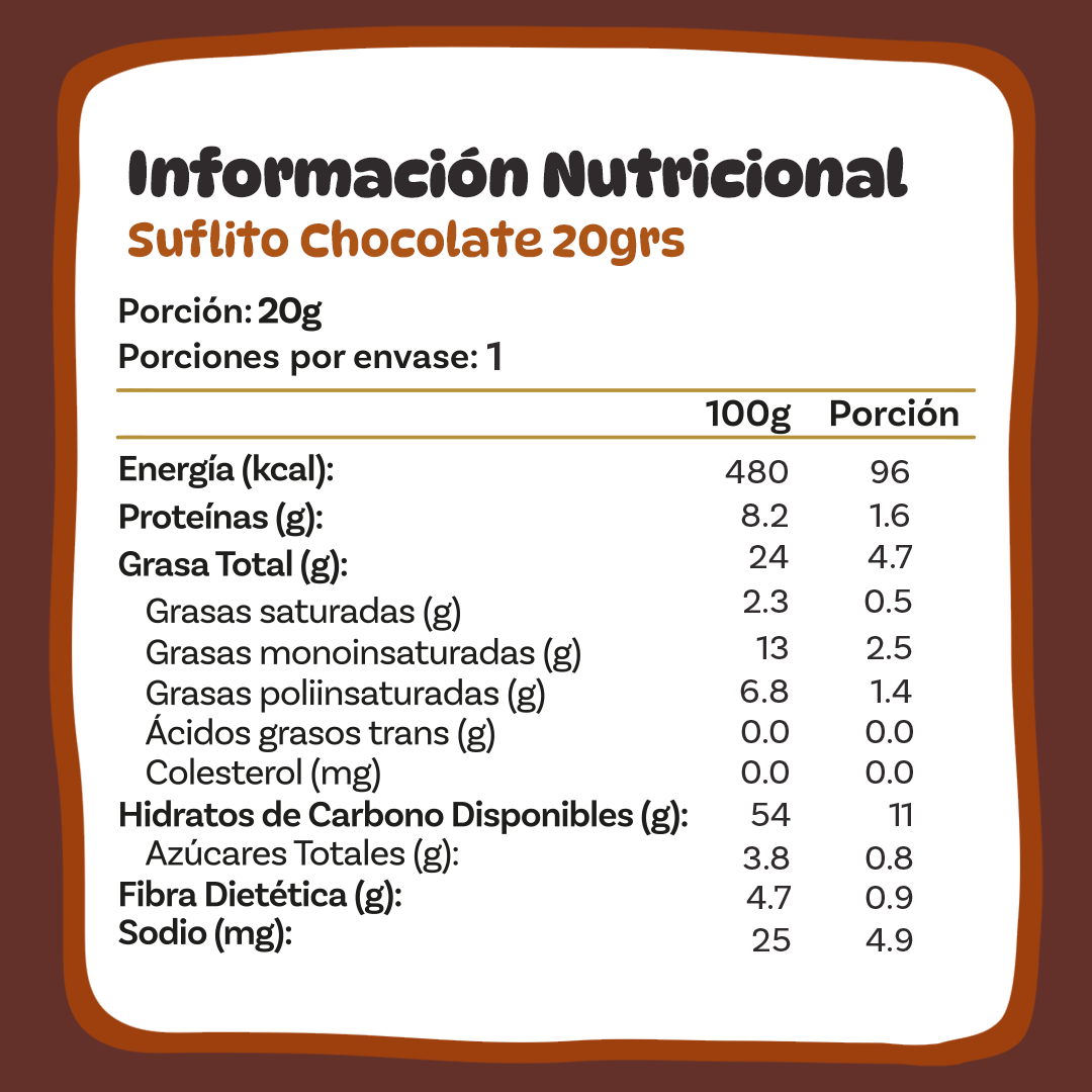 Suflitos Chocolate 20grs (24 unidades)