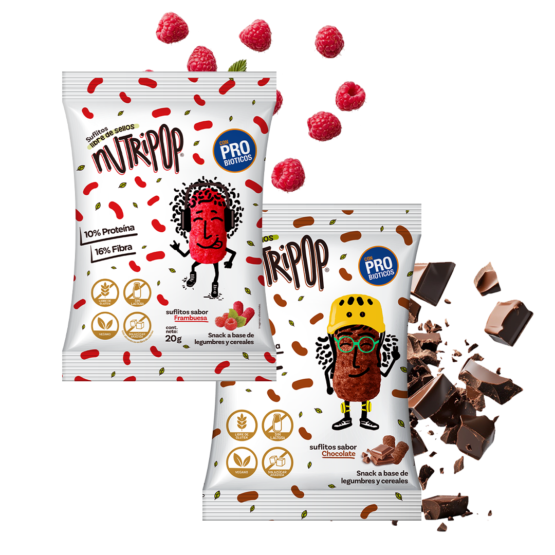 Pack Suflitos Sabor Chocolate y Frambuesa 20grs (48 unidades)