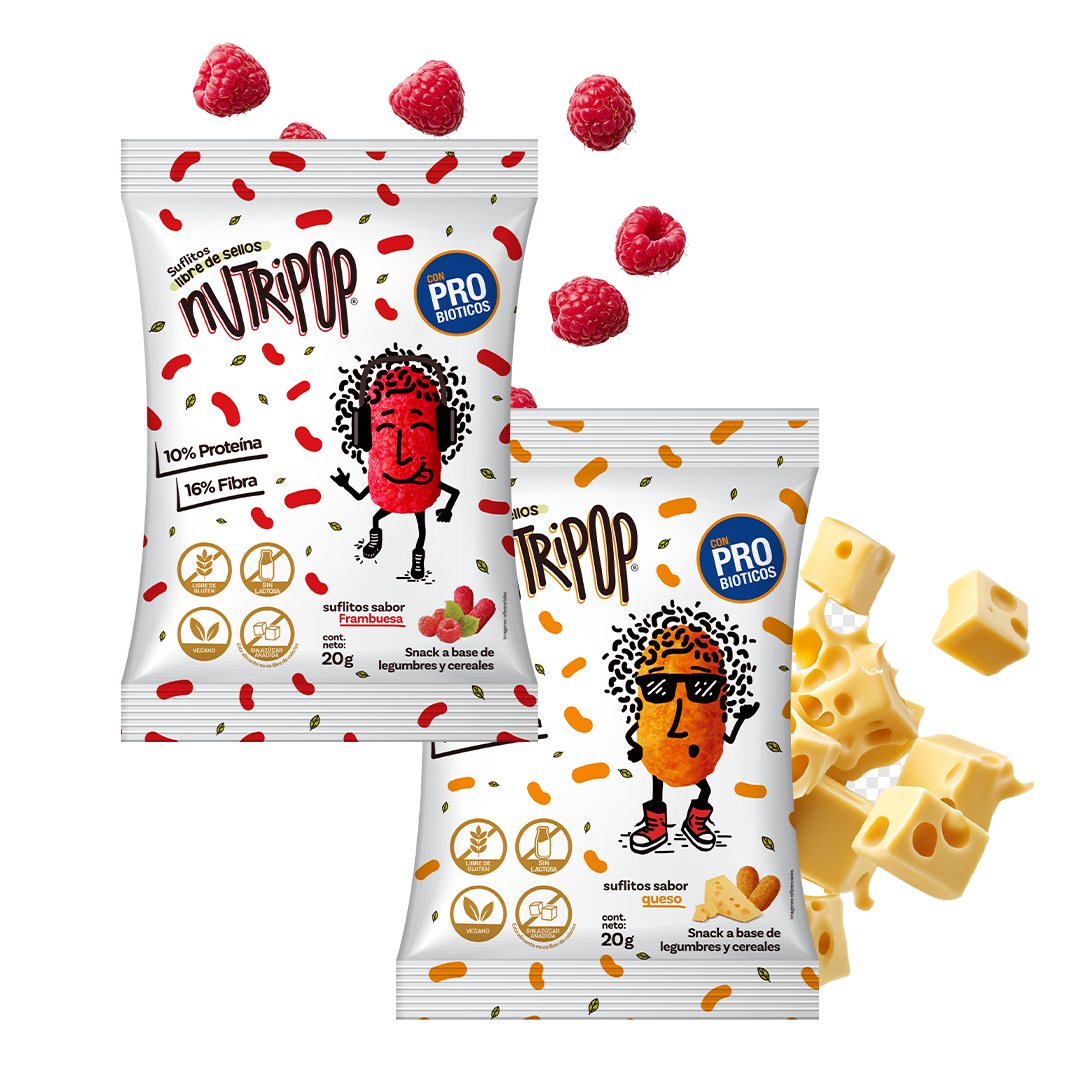 Pack Suflitos Sabor Queso y Frambuesa 20grs (48 unidades)