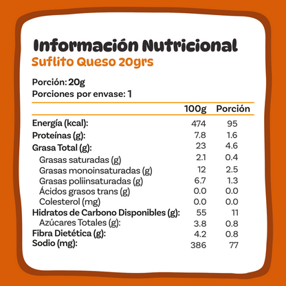 Pack Suflitos Sabor Queso y Chocolate 20grs (48 unidades)